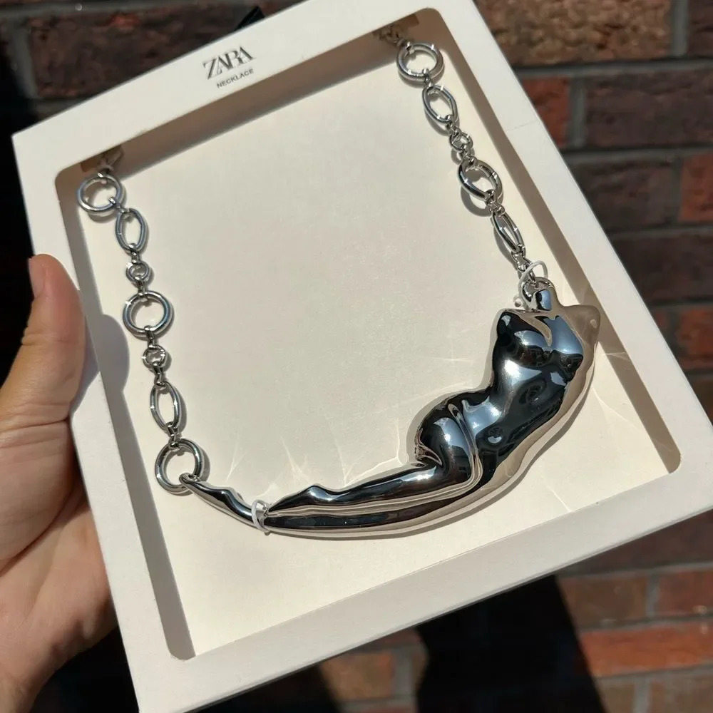 ZARA BODY METAL LINK NECKLACE - Picture 7 of 9